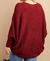 Women's Curvy Burgundy Hi/Low Sweater