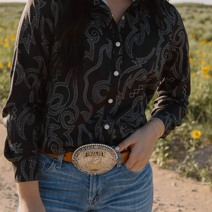 Women's Black Boot Scootin Shirt