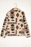 1 The Women Apparel & Accessories Women's Beige Aztec Plush Pull Over