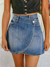 1 WOMAN Apparel & Accessories Women's Denim Wrapped Mini Skirt