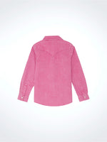 Girl's Pink Corduroy Western Snap