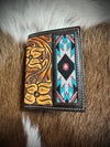 3D Belt Company 3D Hand Tooled Leather Tri-Fold Wallet