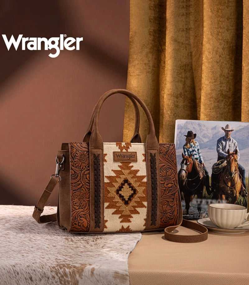 Wrangler Tooled Aztec Knitted Conceal Carry Tote