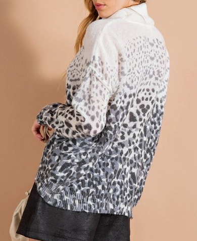 Women's Leopard Turtle Neck Sweater