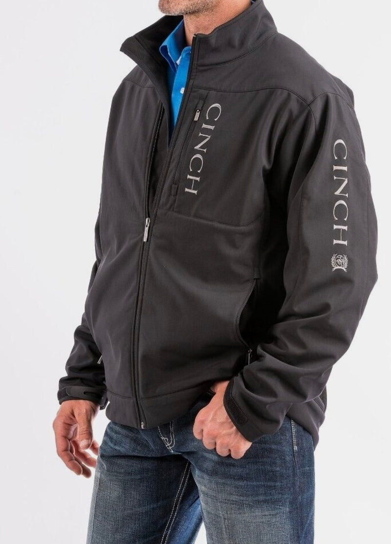 Cinch Mens Black & Grey Logo Concealed Carry Bonded Jacket