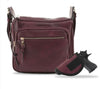 Brooklyn Concealed Carry Lock & Key Crossbody Bag in Wine