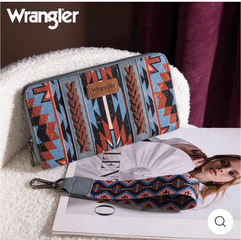 Wrangler Southwestern Wallet in Navy