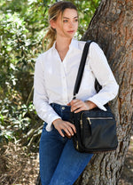 Brooklyn Concealed Carry Lock & Key Crossbody Bag in Black