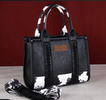 Wrangler Black & Cowhide Adjustable Purse