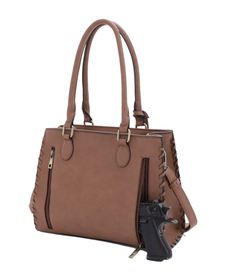 Lioness Concealed Carry Satchel Bag w/ Tassel in Sand