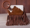 Trinity Ranch Genuine Cowhide Ring Handle Wristlet/Clutch Bag