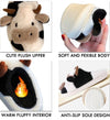 Soft Fuzzy Plush Cow Slippers