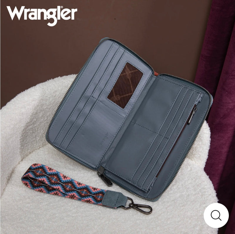 Wrangler Southwestern Wallet in Navy