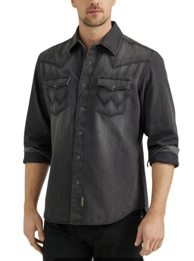 Wrangler Retro Men's Washed Black Western Shirt