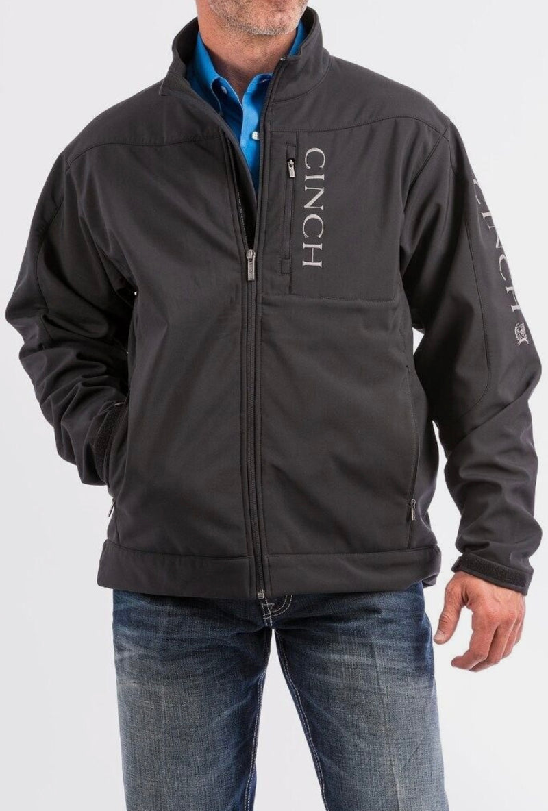 Cinch Mens Black & Grey Logo Concealed Carry Bonded Jacket