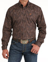 Mens Fall Cinch Paisley Button Down Western Shirt