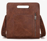 Western Crossbody Tooled with Front Flap Pocket