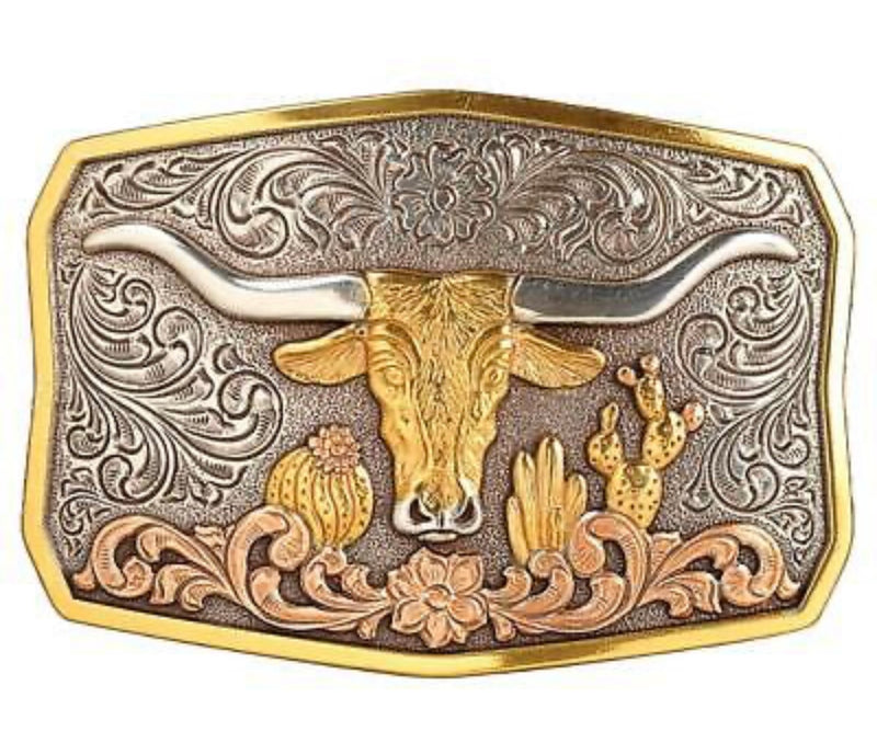 Nocona Gold Western Longhorn Buckle