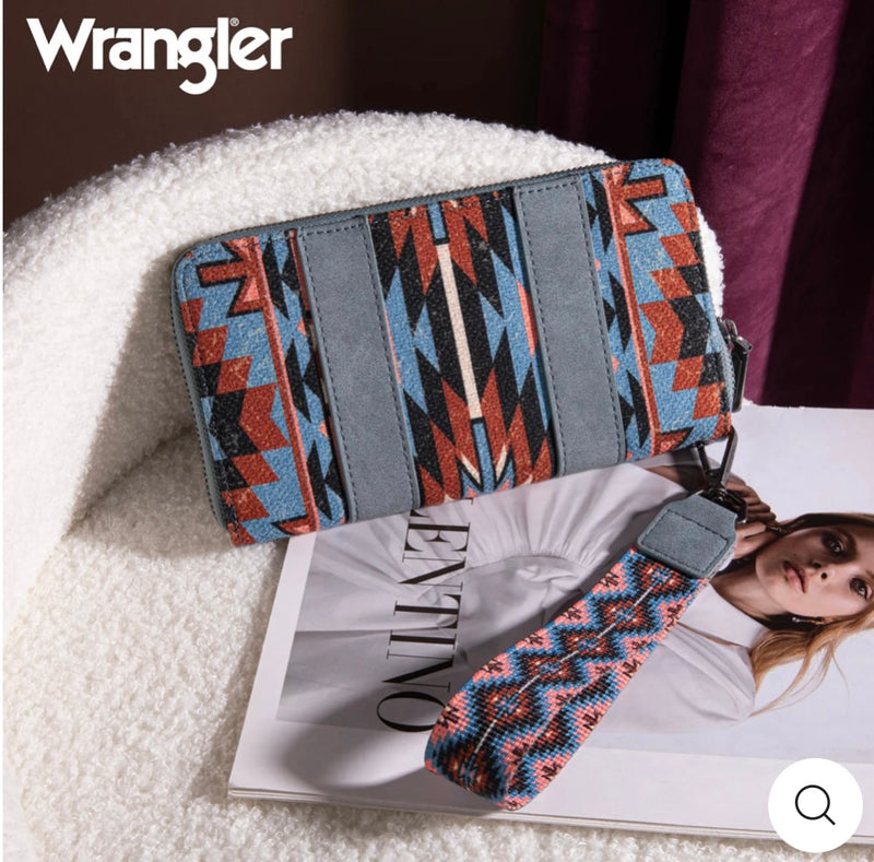 Wrangler Southwestern Wallet in Navy