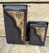 Ariat Calf Hair Overlay Basketweave Wallet