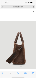 Wrangler Southwest Sherpa Trim Tote in Dark Brown