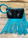 Trinity Ranch Teal Genuine Cowhide Clutch/Wristlet