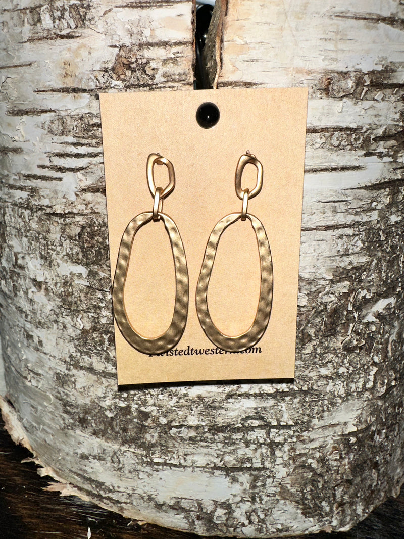 Matte Gold Teardrop Earrings