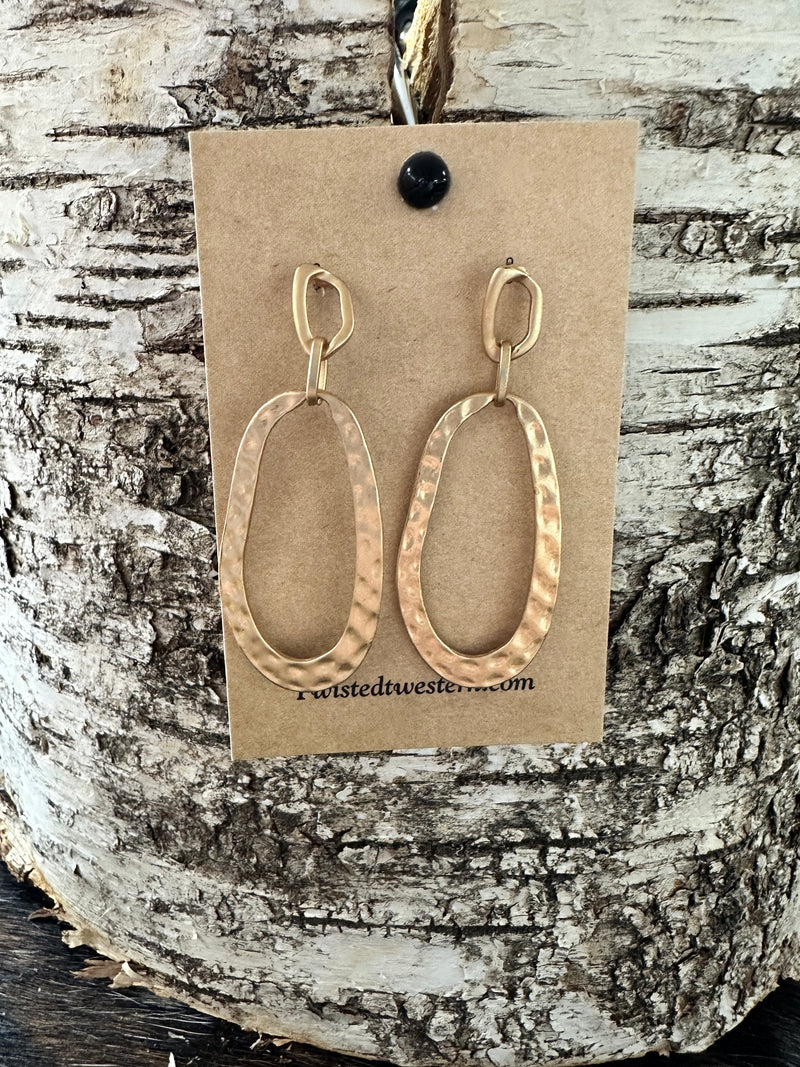 Matte Gold Teardrop Earrings