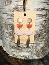 Pink & Orange Accented Geometric Earrings