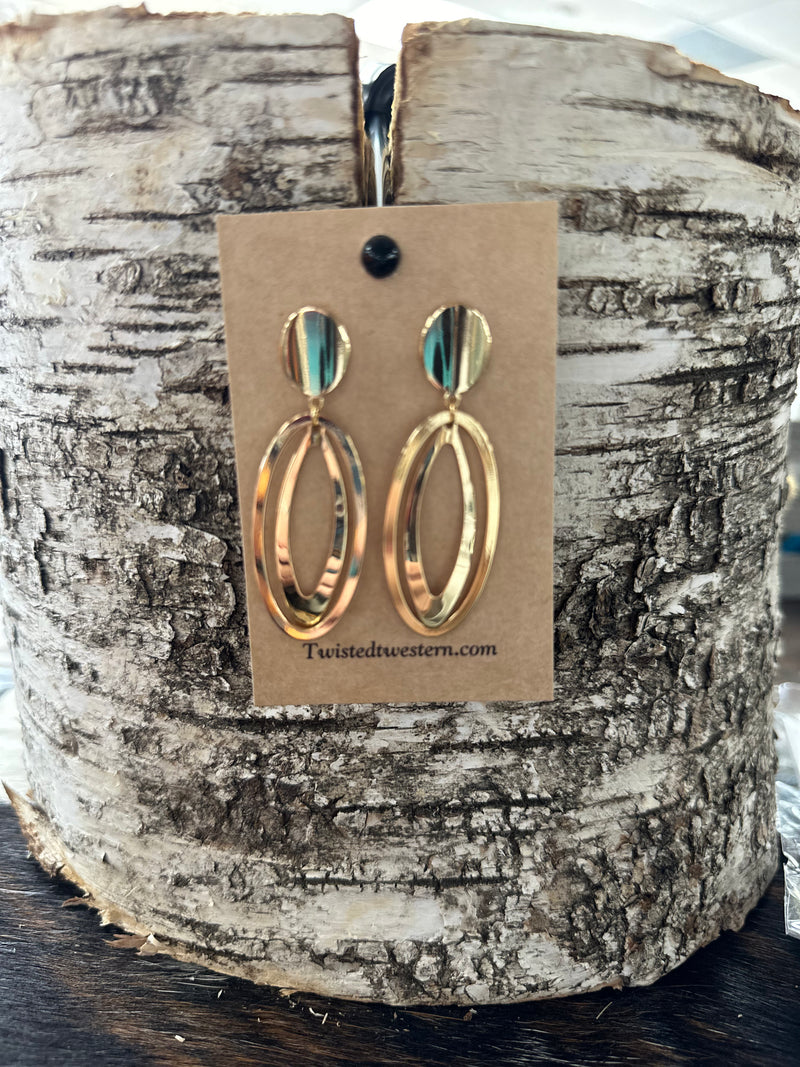 Gold Double Teardrop Earrings