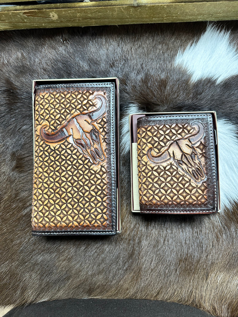 Men’s 3D Leather Steer Head Wallet