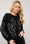 Bootstitch Pullover Sweatshirt in Black