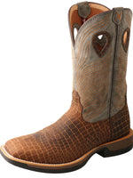 Twisted X Mens 12" Brown & Grey Wide Square Toe Tech X Boot