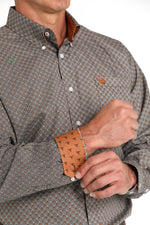 Men's Cinch Brn/Orange Contrast Shirt