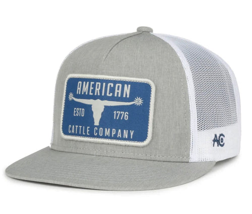 American Cattle Co Apparel & Accessories ACC Bull Spurs Grey Flat Hat