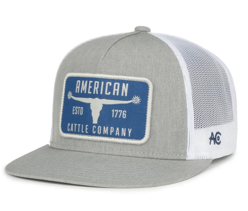 American Cattle Co Apparel & Accessories ACC Bull Spurs Grey Flat Hat