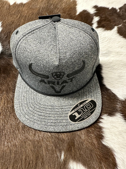 Ariat Men’s Grey Ariat Steer Head Hat