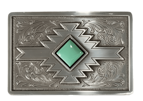 Blazin Roxx Blazin Roxx Diamond Turquoise Southwest Belt Buckle