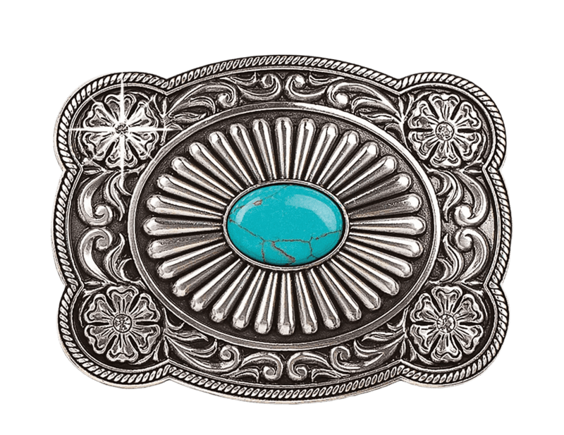 Blazin Roxx Blazin Roxx Turquoise Stone Fanned Buckle