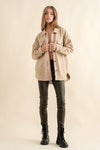 BLUE B Apparel & Accessories Women's Fleece Contrast Taupe Jacket