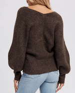 Blue Ivy Apparel & Accessories Women's Crossover Ash Ribbed Pullover