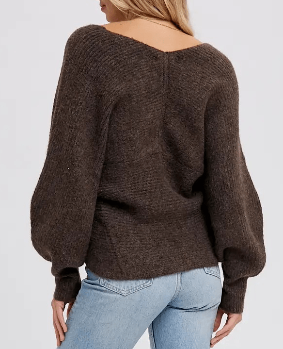 Blue Ivy Apparel & Accessories Women's Crossover Ash Ribbed Pullover
