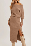 Blue Ivy Apparel & Accessories Women's Latte Off Shoulder Dress