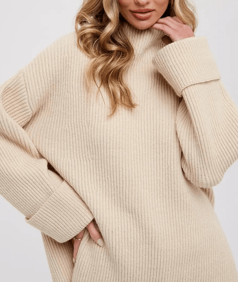 Blue Ivy Apparel & Accessories Women's Oatmeal Oversized Sweater