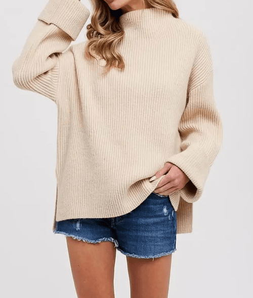 Blue Ivy Apparel & Accessories Women's Oatmeal Oversized Sweater