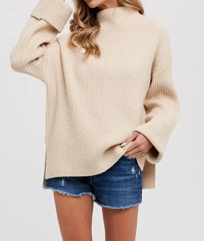 Blue Ivy Apparel & Accessories Women's Oatmeal Oversized Sweater
