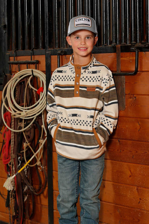 Cinch Apparel & Accessories Boy's Cinch Cream Polar Fleece