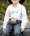 Cinch Apparel & Accessories Boys Cinch Wht/Grey LS Shirt