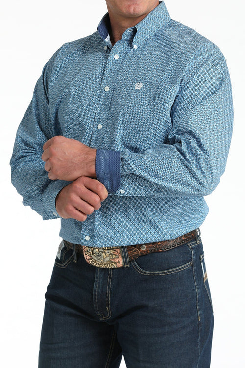 CINCH Apparel & Accessories Men's Cinch LS Blue Print Shirt