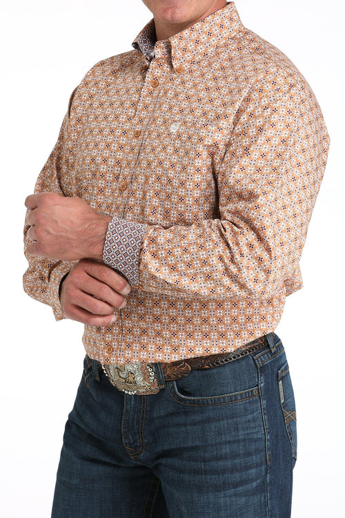 CINCH Apparel & Accessories Men's Cinch LS Lt Brn Print Shirt